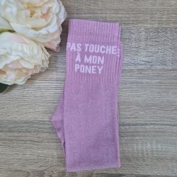 Chaussettes d'équitation à paillettes - Touche pas à mon poney - 