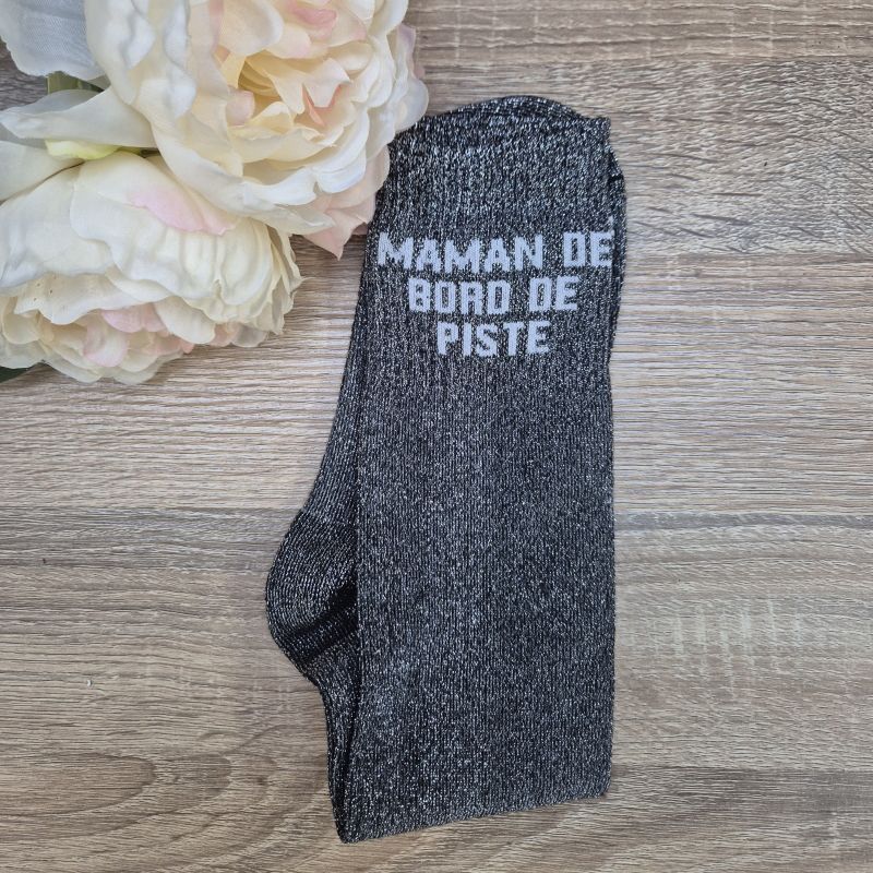 Chaussettes équitation pailletées - Maman de bord de piste - 