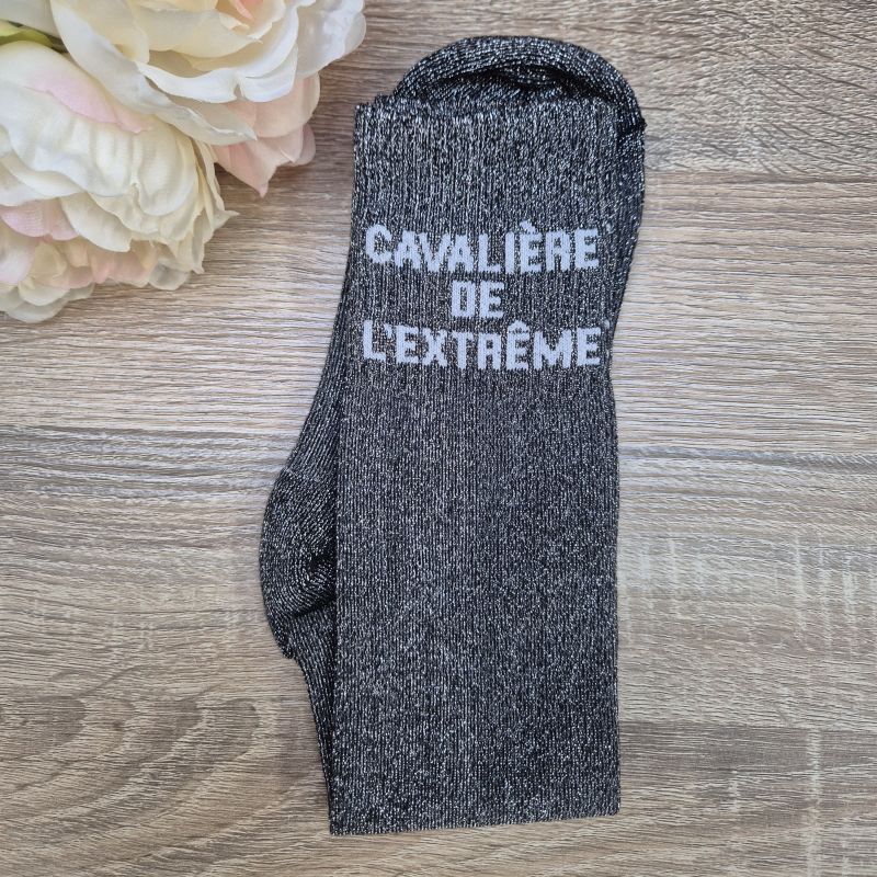 Chaussettes à paillettes équitation - Cavalière de l'extrême - 