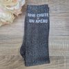 Chaussettes à paillettes équitation - Une chute egal un apéro - 