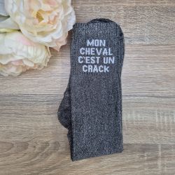 Chaussettes à paillettes équitation - Mon cheval c'est un crack - 