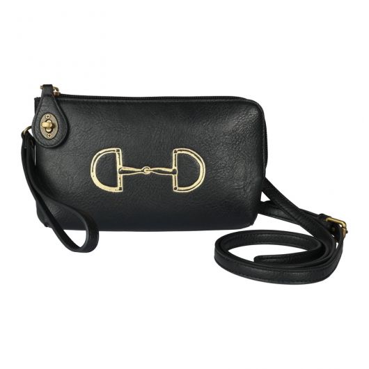 Pochette cavalière cuir bandoulière gravure mors 