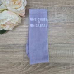 Chaussettes à paillettes équitation - Une chute égal un gâteau - 