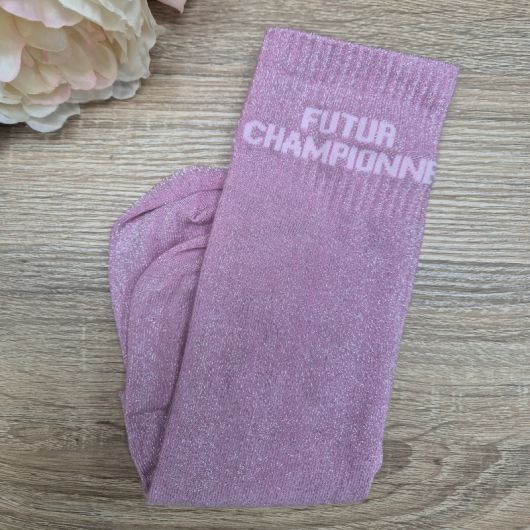 Chaussettes à paillettes équitation enfant - Future championne - 