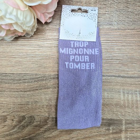 Chaussettes à paillettes équitation enfant - Trop mignonne pour tomber - 