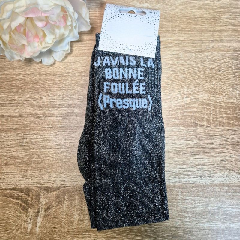 Chaussettes à paillettes équitation - J'avais la bonne foulée (presque) 