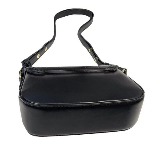 Petit sac à main bandoulière cuir vegan mors doré