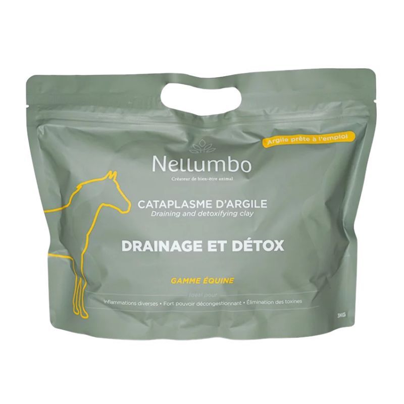 Cataplasme d'argile cheval Drainage & Détox - Nellumbo