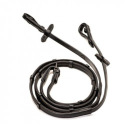 Rênes cheval cuir et caoutchouc Hunter arrêtoirs - HFI