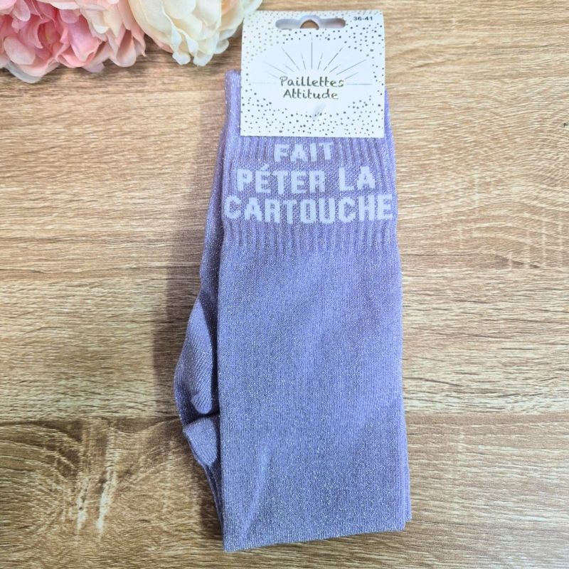 Chaussettes à paillettes équitation - Fait péter la cartouche - Paillettes Attitude 