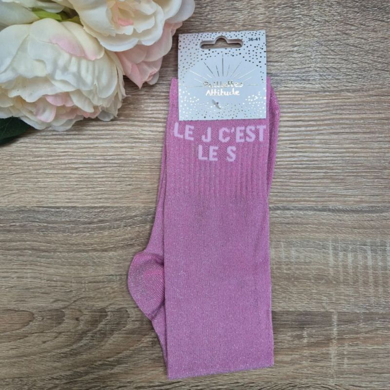 Chaussettes à paillettes équitation - Le J c'est le S - Paillettes Attitude