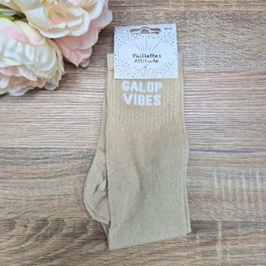Chaussettes à paillettes équitation - Galop Vibes - Paillettes Attitude
