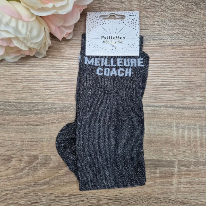 Chaussettes à paillettes équitation - Meilleure Coach - Paillettes Attitude