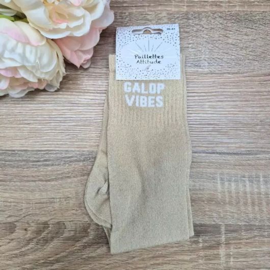 Chaussettes à paillettes équitation - Galop Vibes - Paillettes Attitude