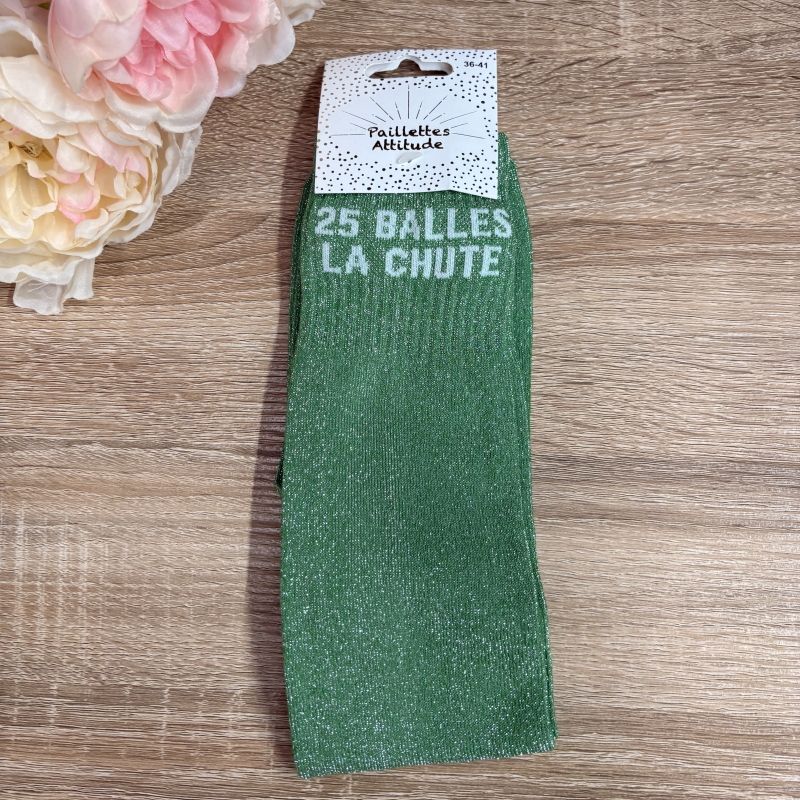Chaussettes à paillettes équitation - 25 balles la chute - Paillettes Attitude