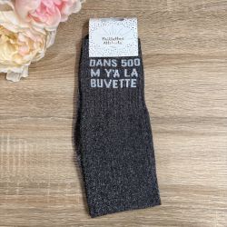 Chaussettes à paillettes équitation - Dans 500m, y'a la buvette -Paillettes Attitude