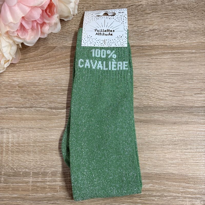 Chaussettes à paillettes équitation - 100% cavalière - Paillettes Attitude