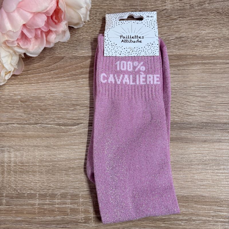 Chaussettes à paillettes équitation - 100% cavalière - Paillettes Attitude