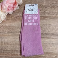 Chaussettes à paillettes équitation - Ca brille + que mes résultats - Paillettes Attitude