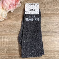Chaussettes à paillettes équitation - T'as filmée ??? - Paillettes Attitude
