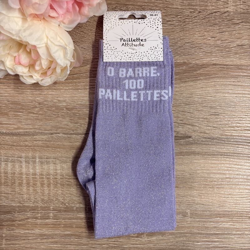 Chaussettes à paillettes équitation - 0 barre 100 paillettes - Paillettes Attitude