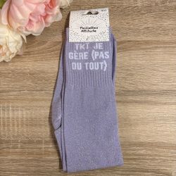 Chaussettes à paillettes équitation - Tkt je gère (pas du tout) - Paillettes Attitude