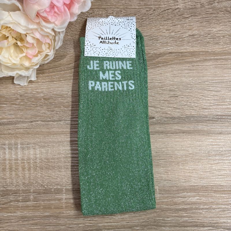 Chaussettes à paillettes équitation - Je ruine mes parents - Paillettes Attitude