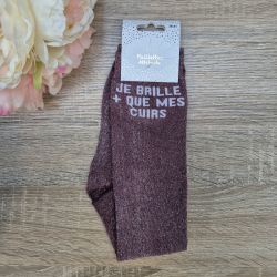 Chaussettes à paillettes équitation - Je brille + que mes cuirs - Paillettes Attitude