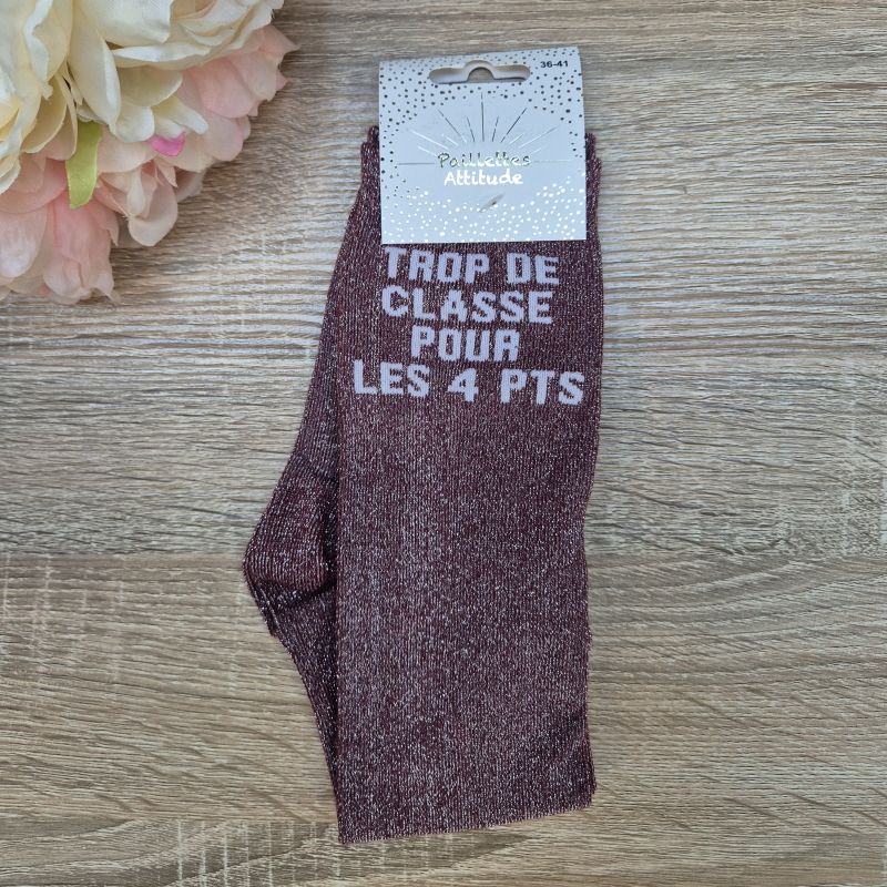 Chaussettes à paillettes équitation - Trop classe pour les 4 points - Paillettes Attitude