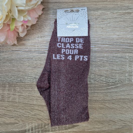 Chaussettes à paillettes équitation - Trop classe pour les 4 points - Paillettes Attitude