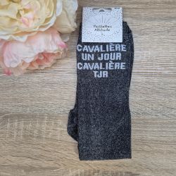 Chaussettes à paillettes équitation - Cavalière un jour, cavalière toujours - Paillettes Attitude