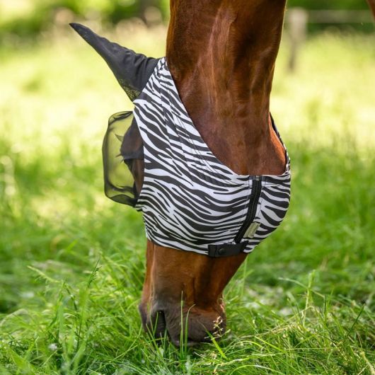 Masque anti-mouche cheval lycra Puck Zebra - Waldhausen