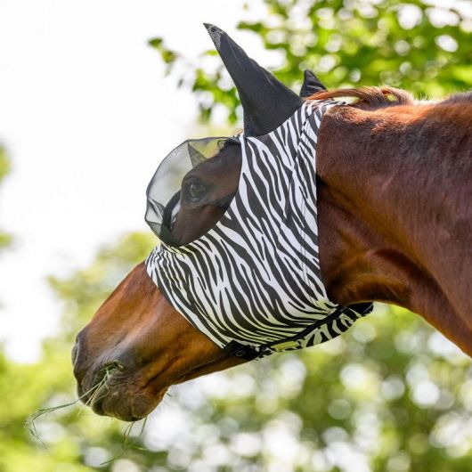 Masque anti-mouche cheval lycra Puck Zebra - Waldhausen