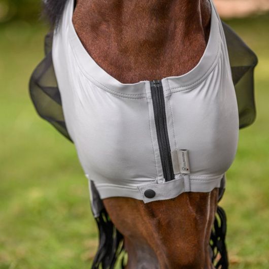 Masque anti-mouche cheval lycra Puck avec franges - Waldhausen