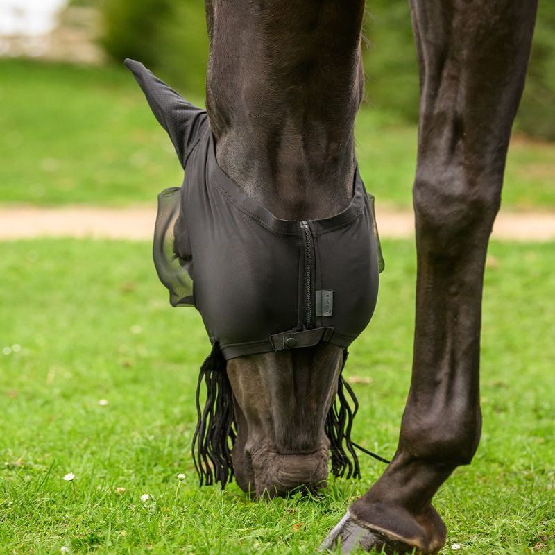 Masque anti-mouche cheval lycra Puck avec franges - Waldhausen