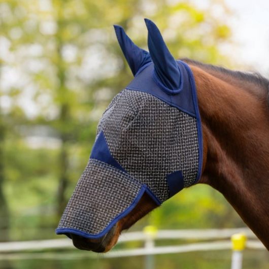Masque anti-mouche anti-uv cheval intégral avec oreilles