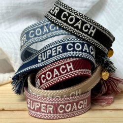 Bracelet cavalière tissu "Super Coach"