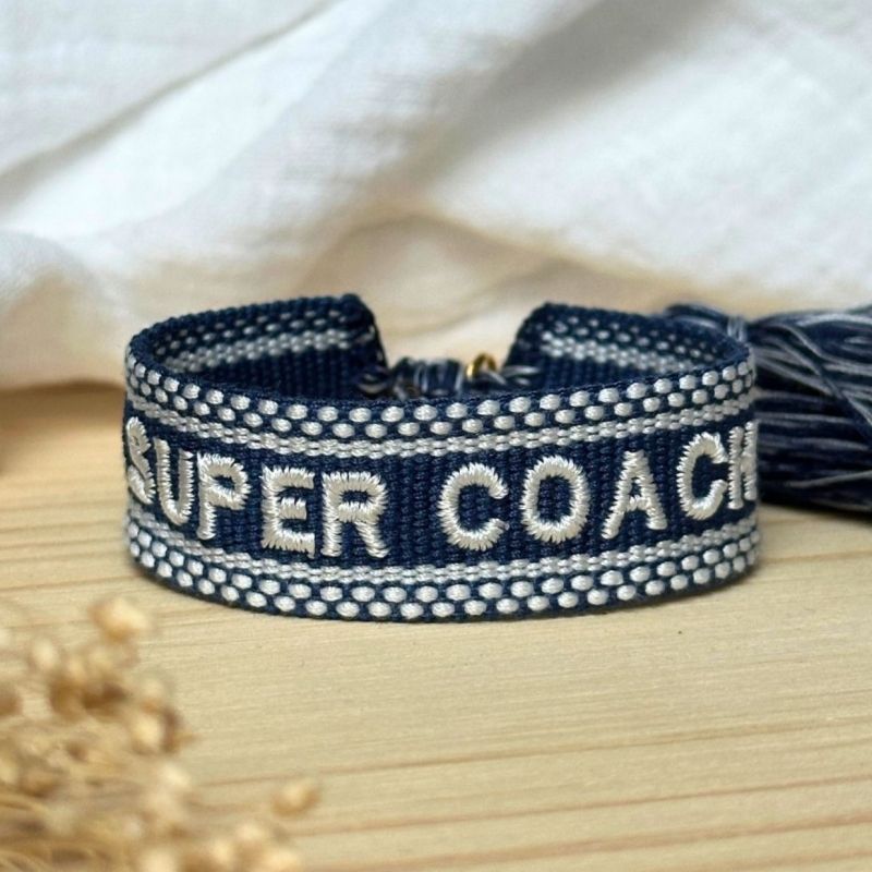Bracelet cavalière tissu "Super Coach"