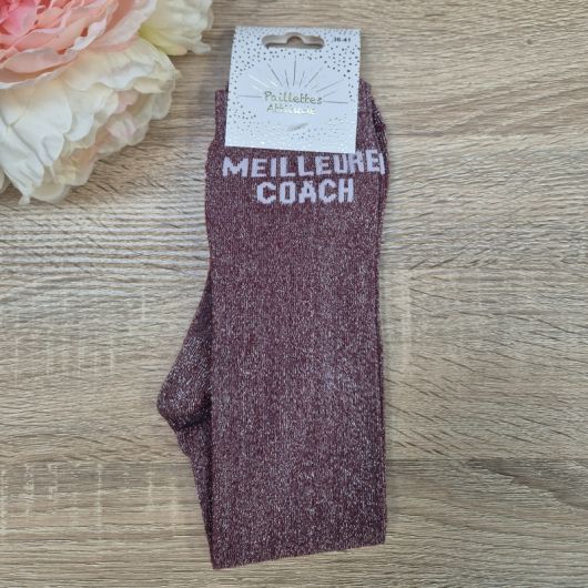Chaussettes à paillettes équitation - Meilleure Coach - Paillettes Attitude