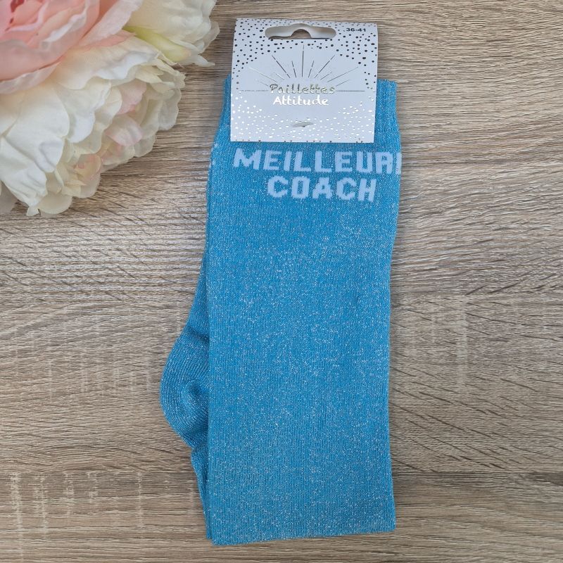 Chaussettes à paillettes équitation - Meilleure Coach - Paillettes Attitude