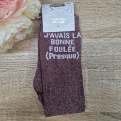 Chaussettes à paillettes équitation - J'avais la bonne foulée (presque) - Paillettes Attitude