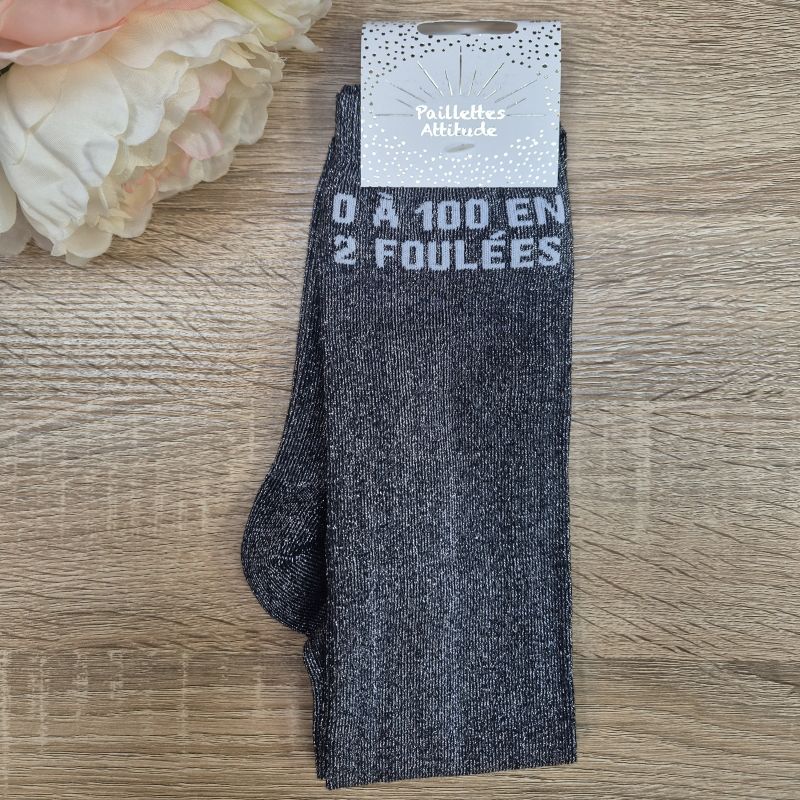Chaussettes d'équitation à paillettes - De 0 à 100 en 2 foulées - Paillettes Attitude