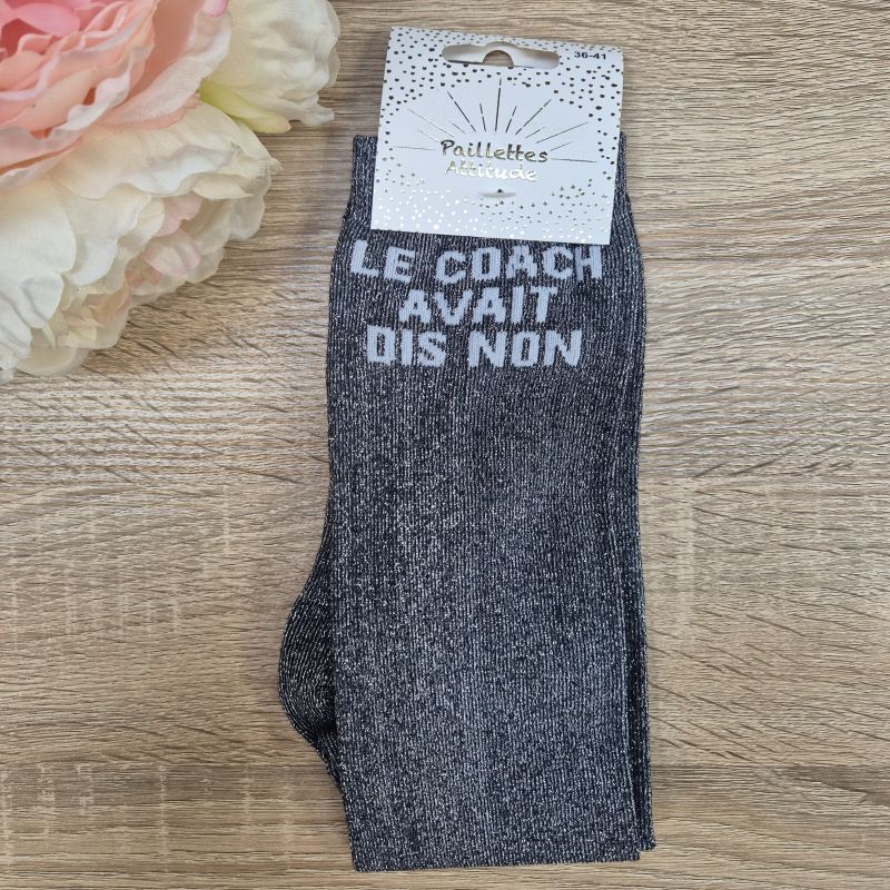 Chaussettes à paillettes équitation - Le coach avait dis non - Paillettes Attitude
