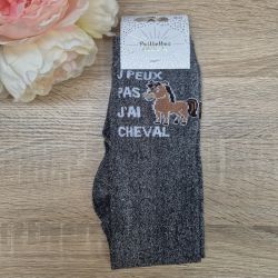 Chaussettes à paillettes équitation - J'peux pas j'ai cheval - Paillettes Attitude