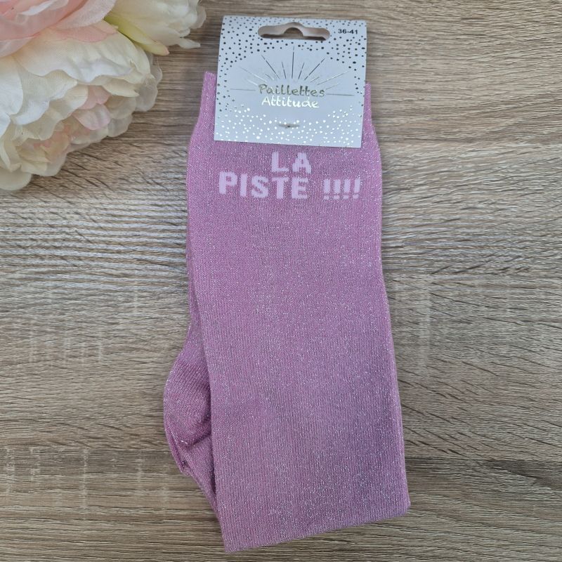 Chaussettes à paillettes équitation - La piste !!! - Paillettes Attitude