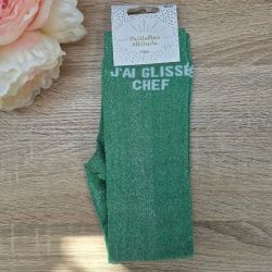 Chaussettes à paillettes équitation - J'ai glissé chef - Paillettes Attitude