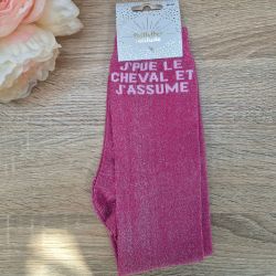 Chaussettes à paillettes équitation - J'pue le cheval et j'assume - Paillettes Attitude