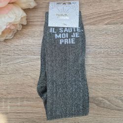 Chaussettes équitation à paillettes - Il saute, moi je prie - Paillettes Attitude