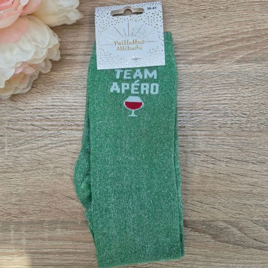 Chaussettes à paillettes équitation - Team Apéro - Paillettes Attitude