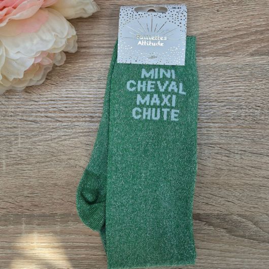 Chaussettes à paillettes équitation - Mini cheval Maxi chute - Paillettes Attitude